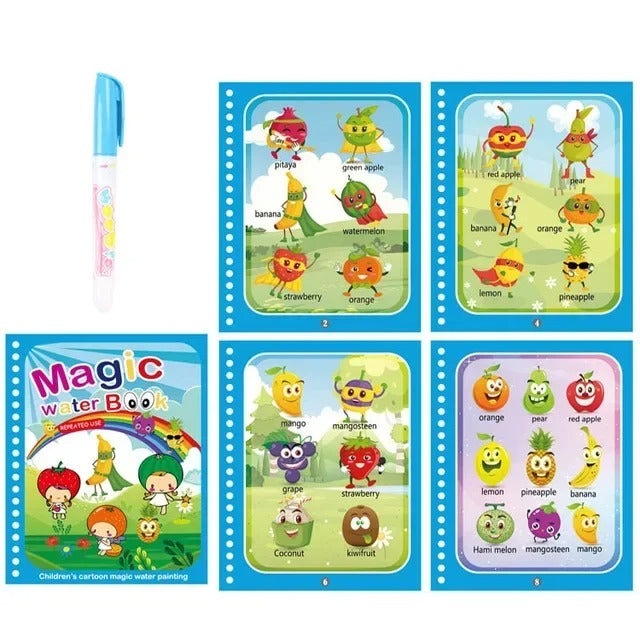 Magic Water Coloring Book with Pen for Kids Ages 2–4