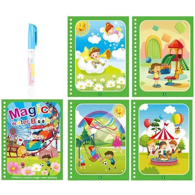 Magic Water Coloring Book with Pen for Kids Ages 2–4