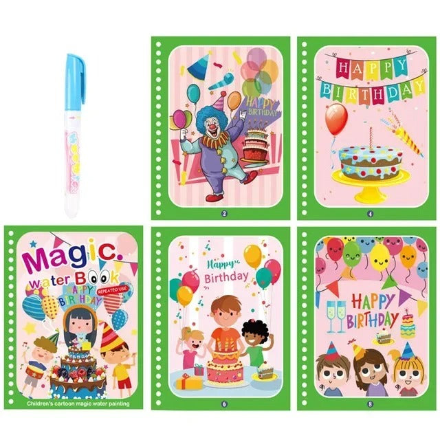 Magic Water Coloring Book with Pen for Kids Ages 2–4