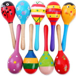 Load image into Gallery viewer, Montessori Wooden Baby Rattle Musical Toy - Colorful Shaker
