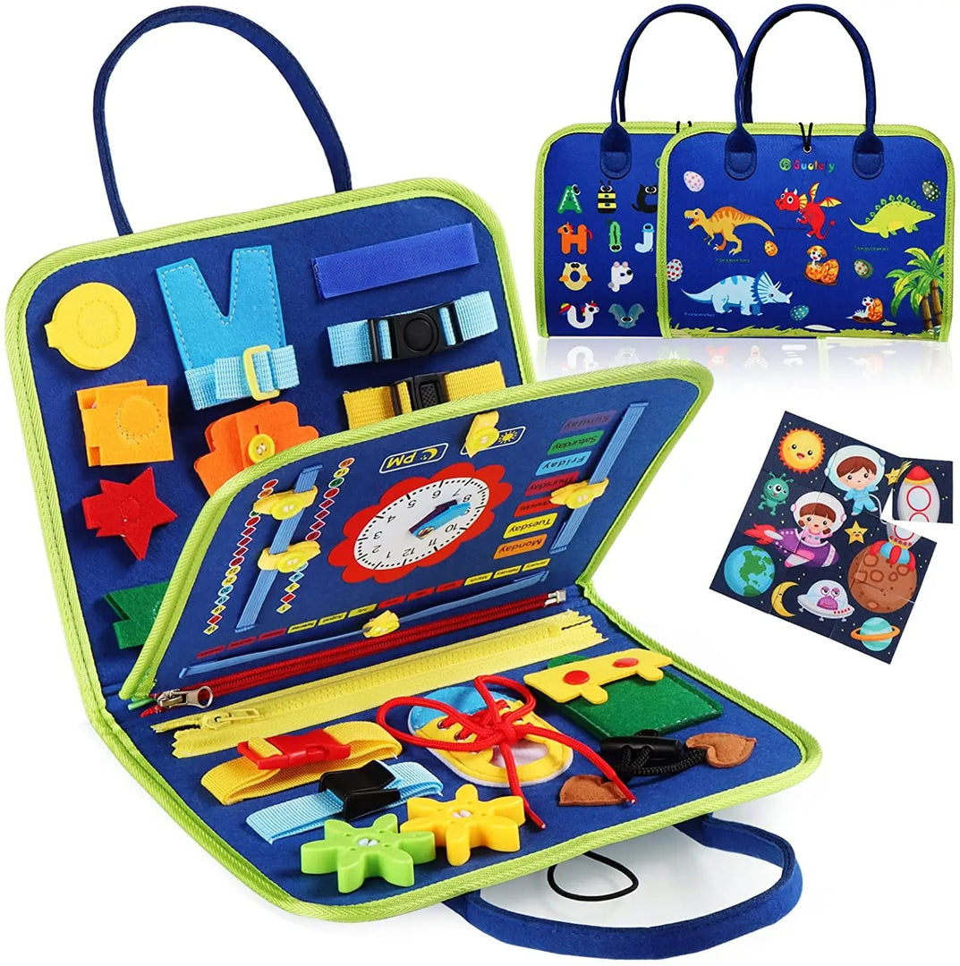 Montessori Busy Board Toy for Toddlers - Sensory Learning