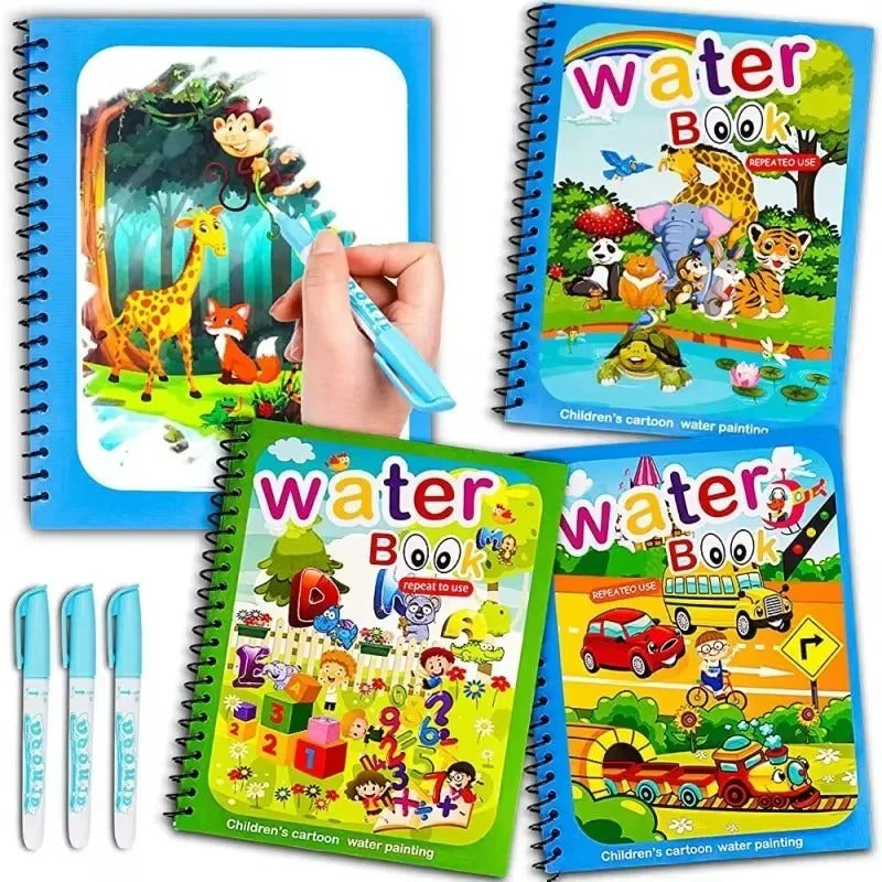 Magic Water Coloring Book with Pen for Kids Ages 2–4