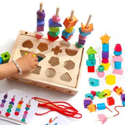 Montessori 5-in-1 Wooden Sorting & Matching Toy for Kids