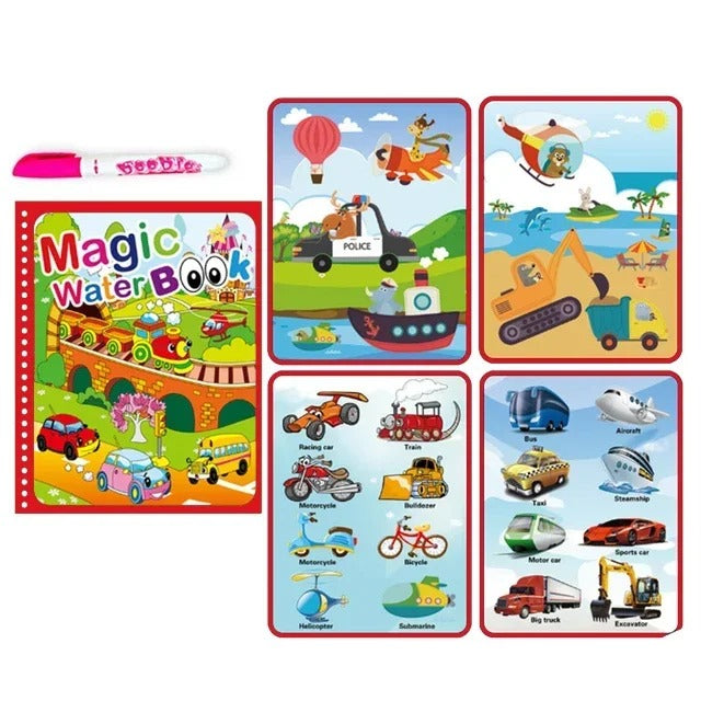 Magic Water Coloring Book with Pen for Kids Ages 2–4