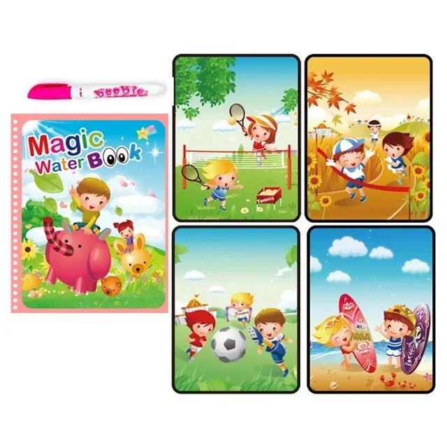 Magic Water Coloring Book with Pen for Kids Ages 2–4