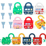Load image into Gallery viewer, Montessori Lock &amp; Key Toy Set – Car Train Learning Fun
