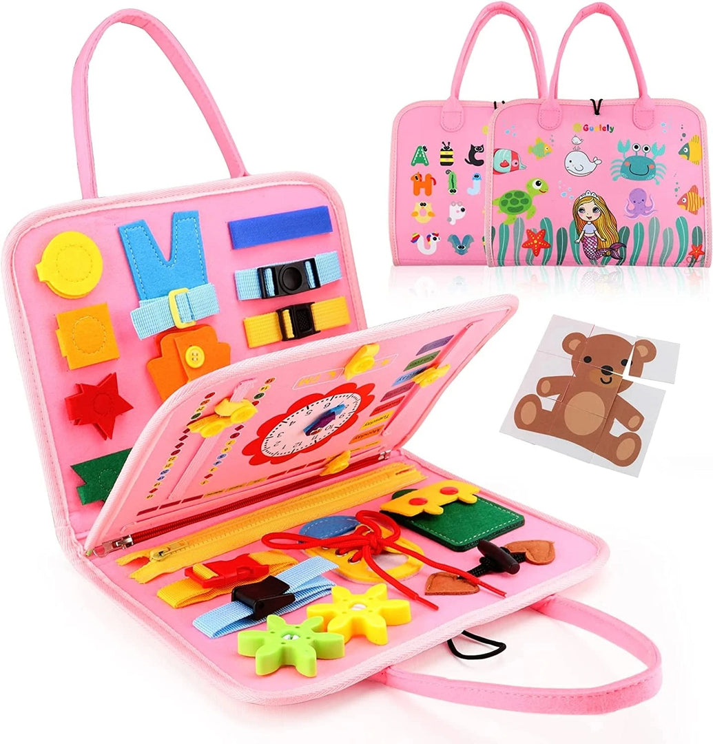 Montessori Busy Board Toy for Toddlers - Sensory Learning