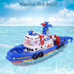 Load image into Gallery viewer, Kids Electric Fire Rescue Boat Toy – Lights, Music, Spray
