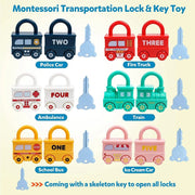 Montessori Lock & Key Toy Set – Car Train Learning Fun