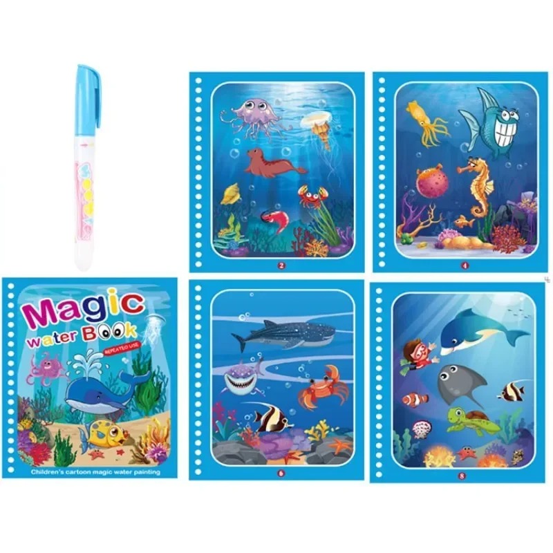 Magic Water Coloring Book with Pen for Kids Ages 2–4