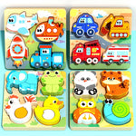 Load image into Gallery viewer, 4-in-1 Wooden Animal Puzzles – Educational Toy for Kids

