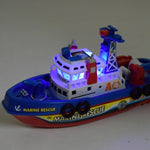 Load image into Gallery viewer, Kids Electric Fire Rescue Boat Toy – Lights, Music, Spray
