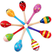 Montessori Wooden Baby Rattle Musical Toy - Colorful Shaker