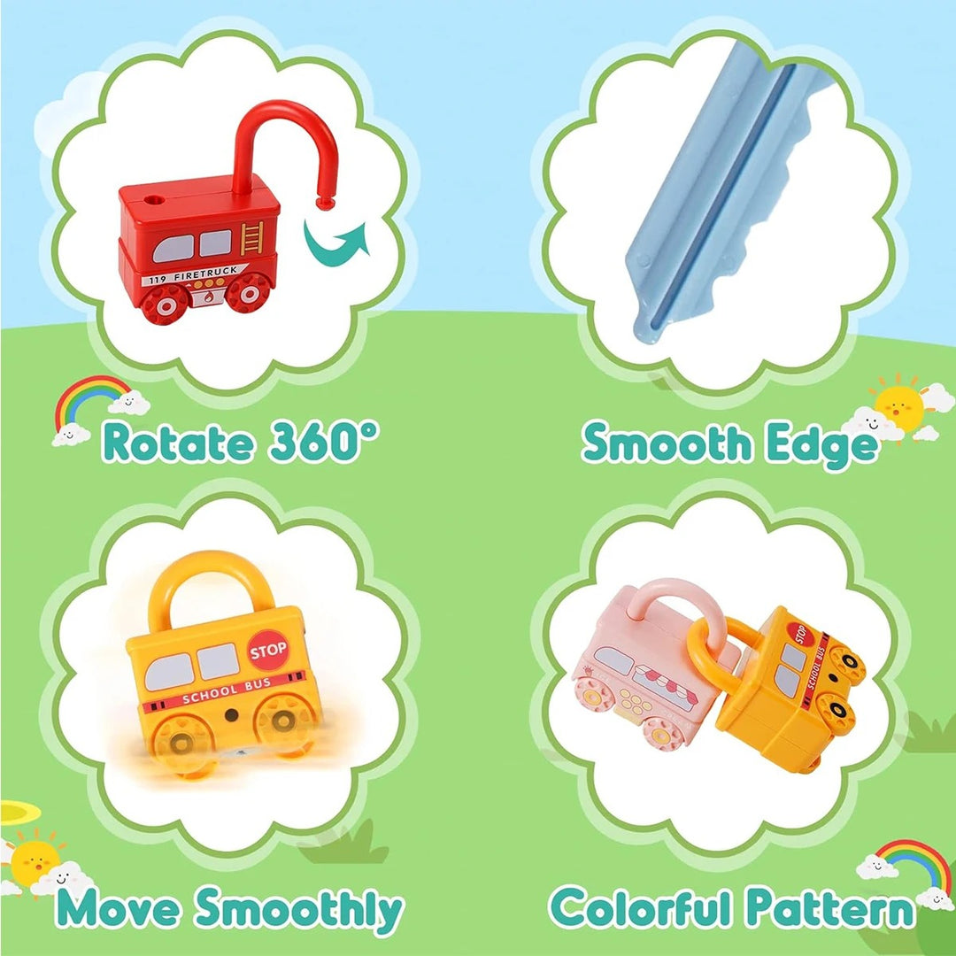 Montessori Lock & Key Toy Set – Car Train Learning Fun