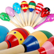 Montessori Wooden Baby Rattle Musical Toy - Colorful Shaker
