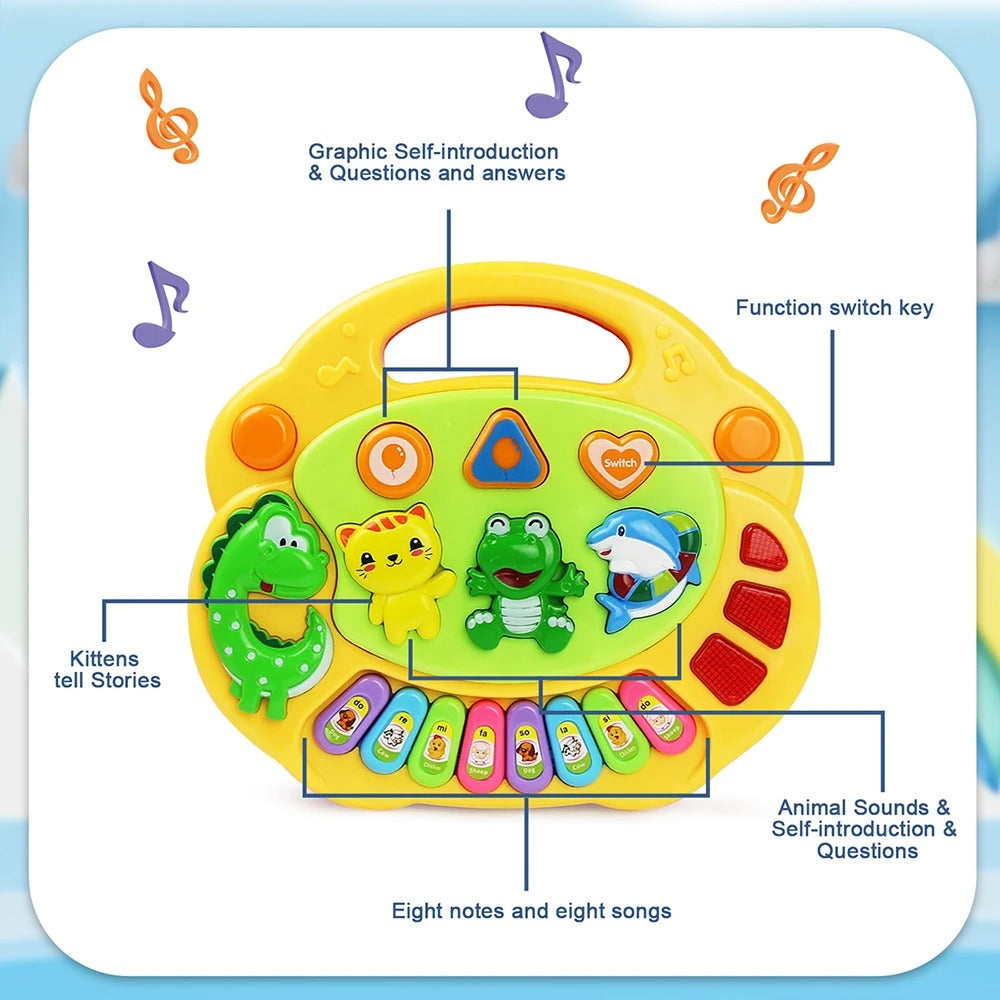 Kids Piano Toy with Lights, Animal Sounds & Music Fun