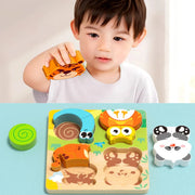 4-in-1 Wooden Animal Puzzles – Educational Toy for Kids