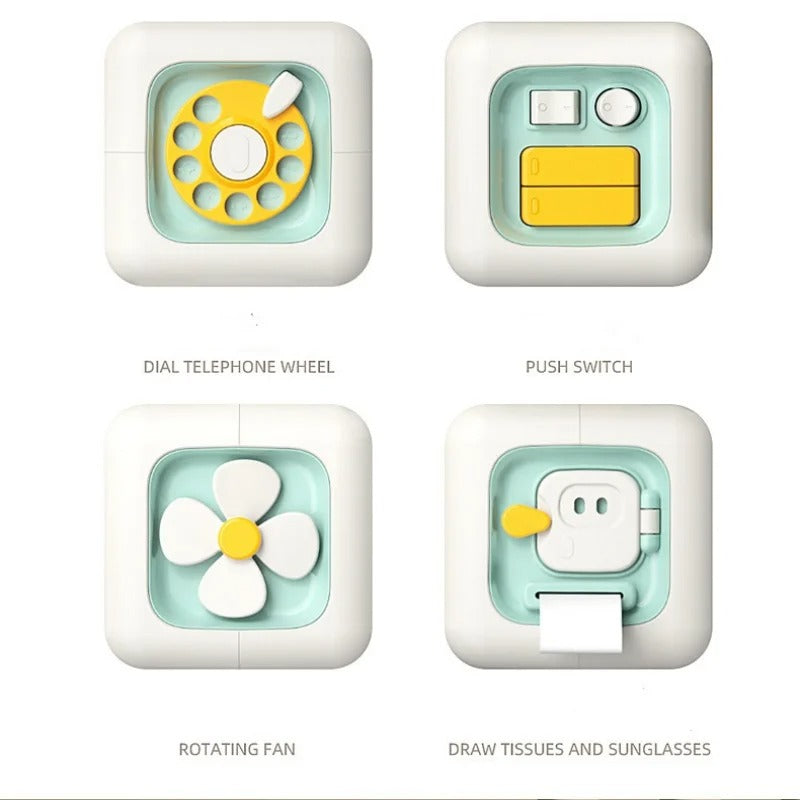 Montessori Sensory Baby Cube Toy – 6-in-1 Learning Board