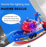 Load image into Gallery viewer, Kids Electric Fire Rescue Boat Toy – Lights, Music, Spray
