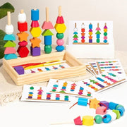 Montessori 5-in-1 Wooden Sorting & Matching Toy for Kids