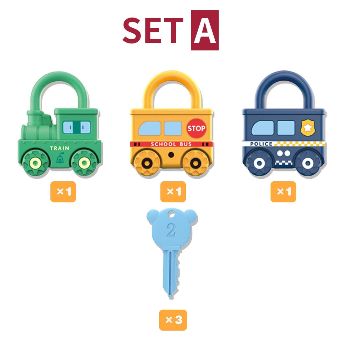 Montessori Lock & Key Toy Set – Car Train Learning Fun
