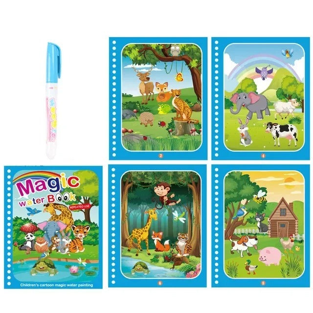 Magic Water Coloring Book with Pen for Kids Ages 2–4