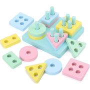 Montessori 5-in-1 Wooden Sorting & Matching Toy for Kids