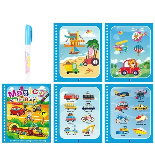 Magic Water Coloring Book with Pen for Kids Ages 2–4